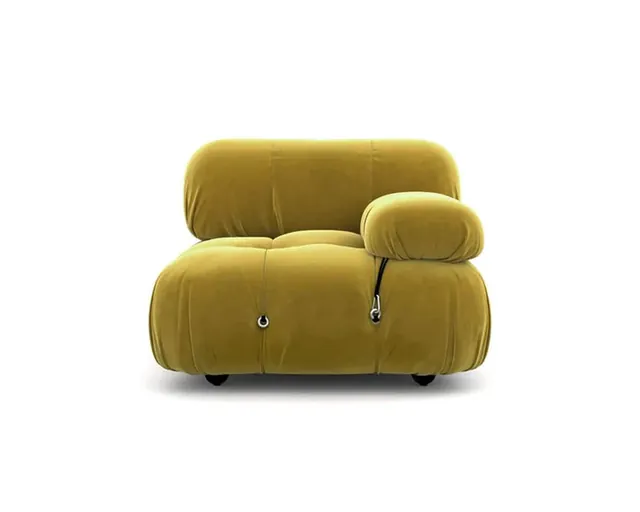 Bellini Style Modular Armchair, Left Arm in mustard