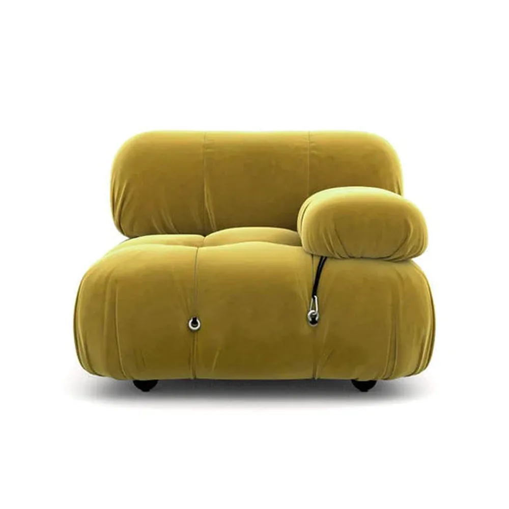 Bellini Style Modular Armchair, Left Arm in mustard