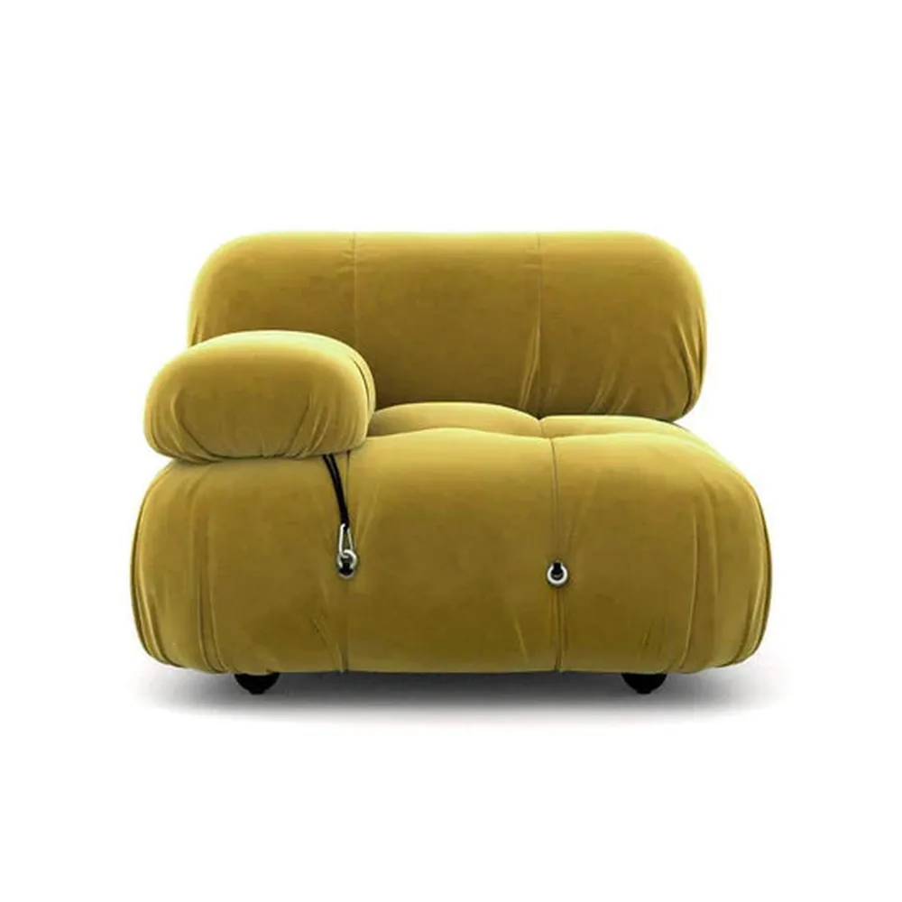 Bellini Style Modular Armchair, Right Arm in mustard