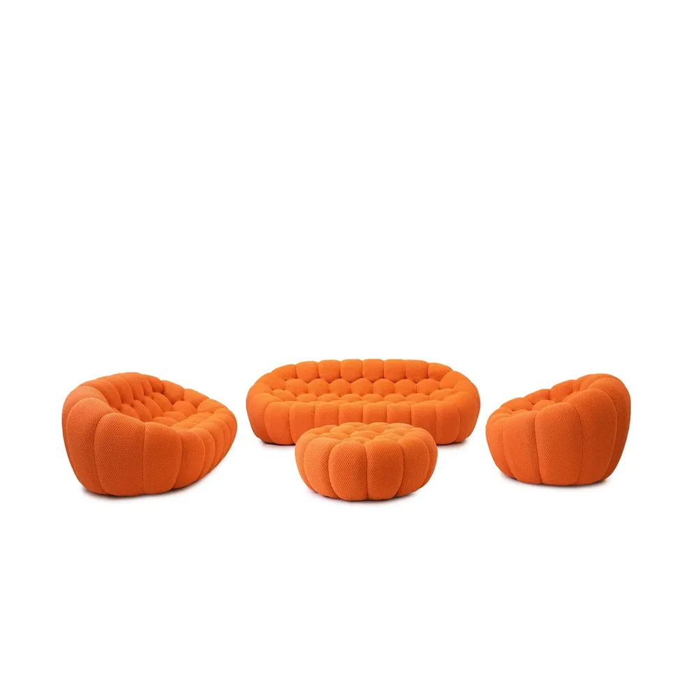 Bubble Living Room Set, Four Pieces in Orange