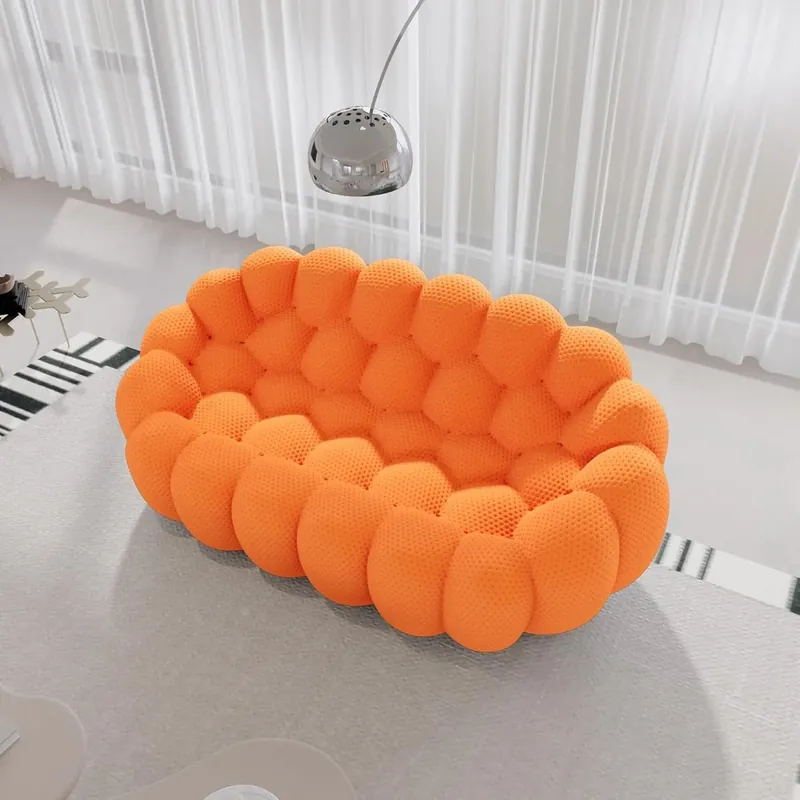 The bubble two-seater sofa in orange, view 3