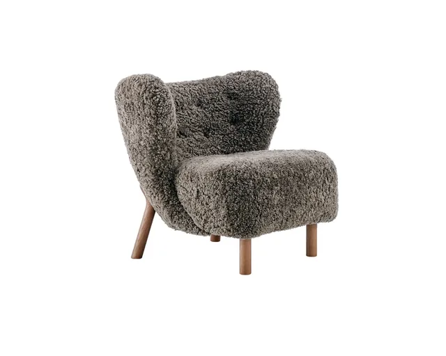 The sheepskin button-back chair in grey