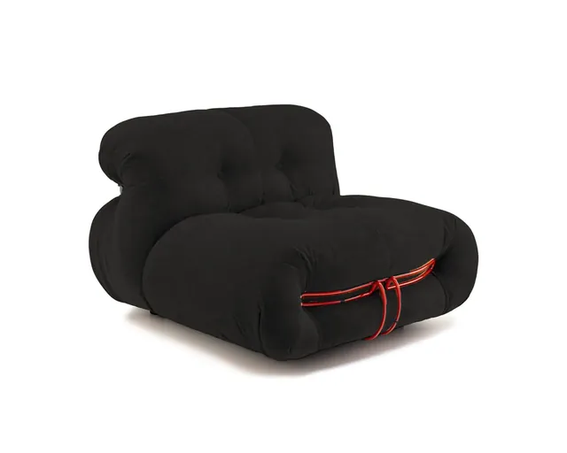 Soriana Style Armless Lounger in Black