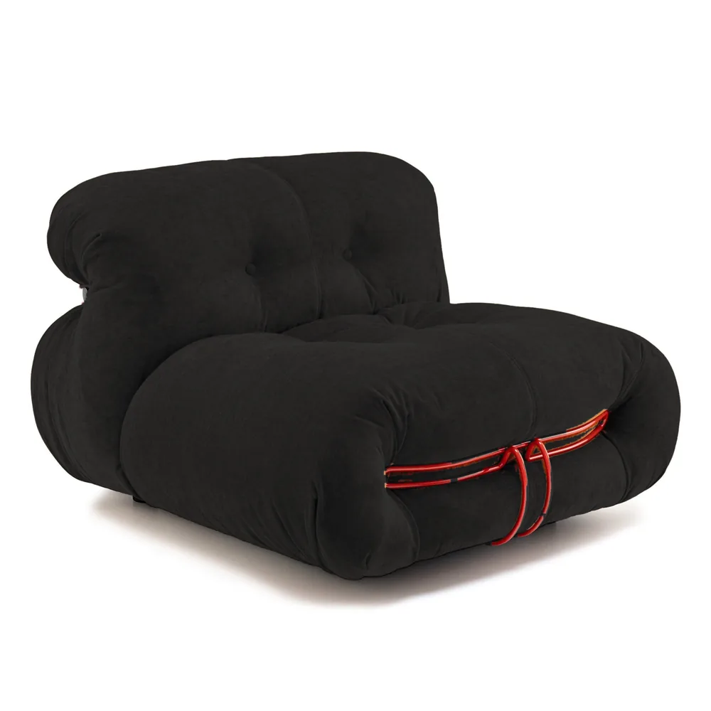 Soriana Style Armless Lounger in Black