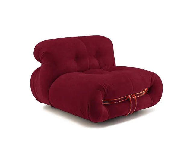 Soriana Style Armless Lounger in Burgundy