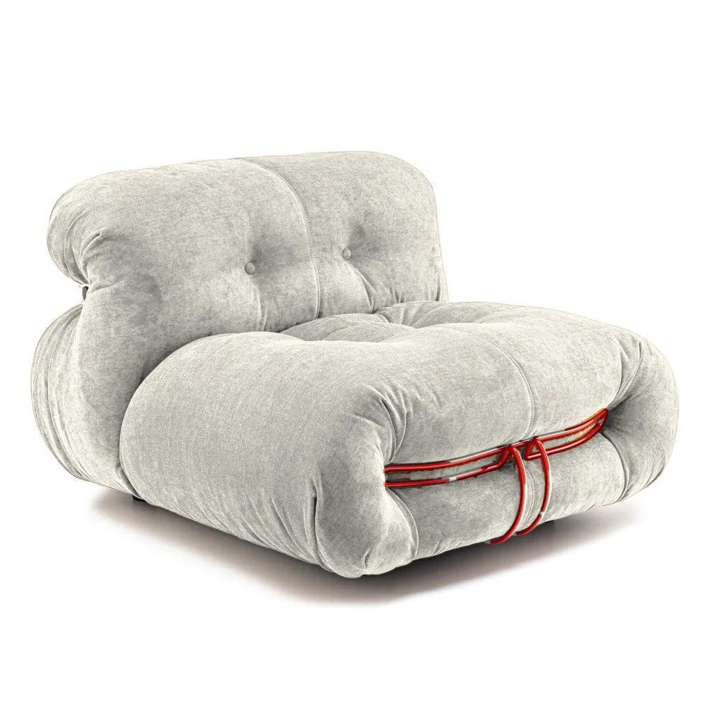 Soriana Style Armless Lounger in Cream