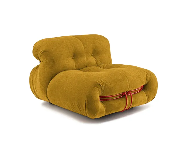 Soriana Style Armless Lounger in Mustard