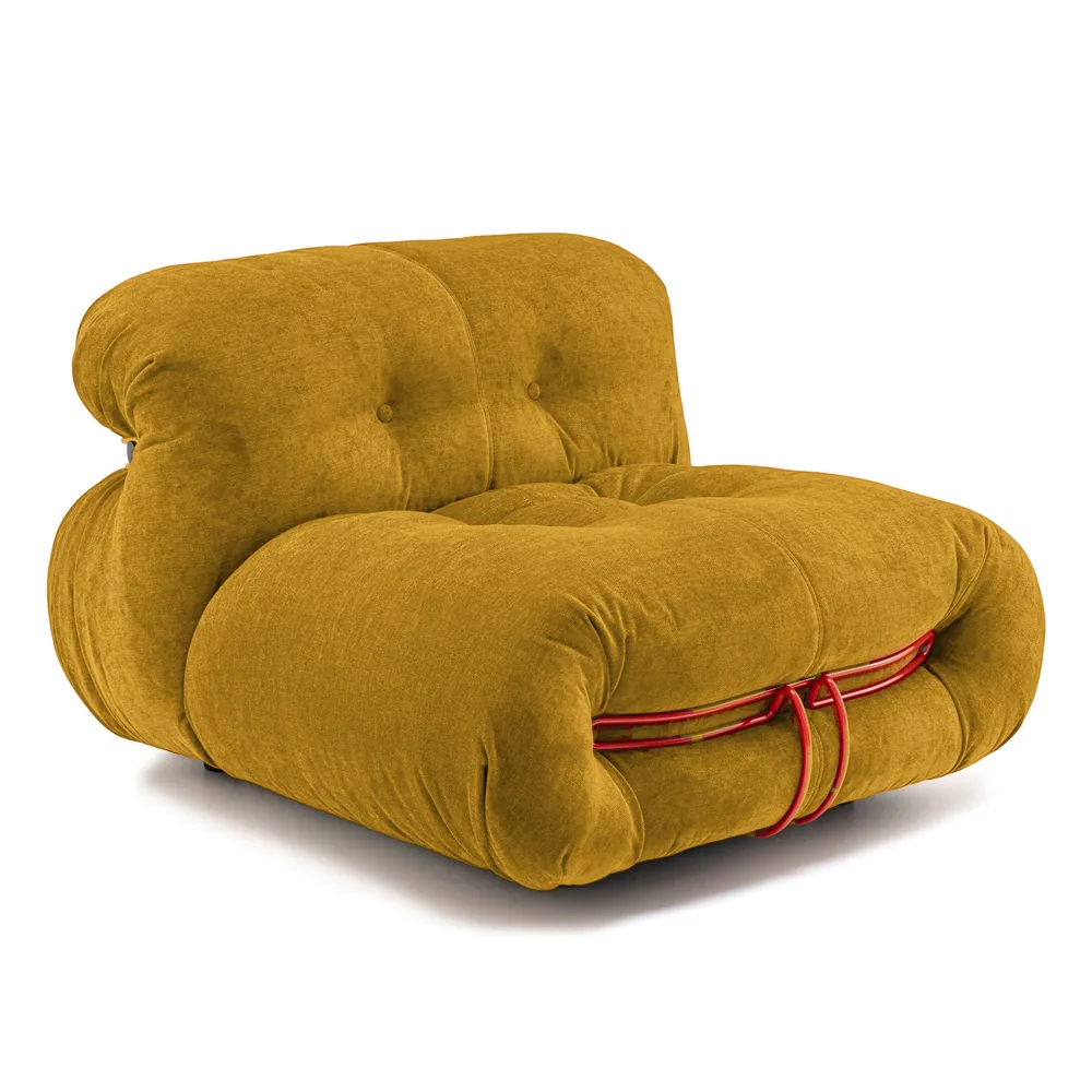 Soriana Style Armless Lounger in Mustard