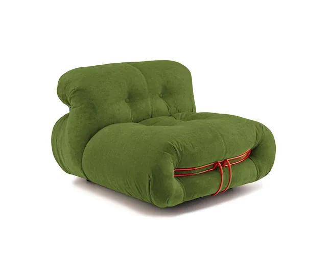 Soriana Style Armless Lounger in Olive Green
