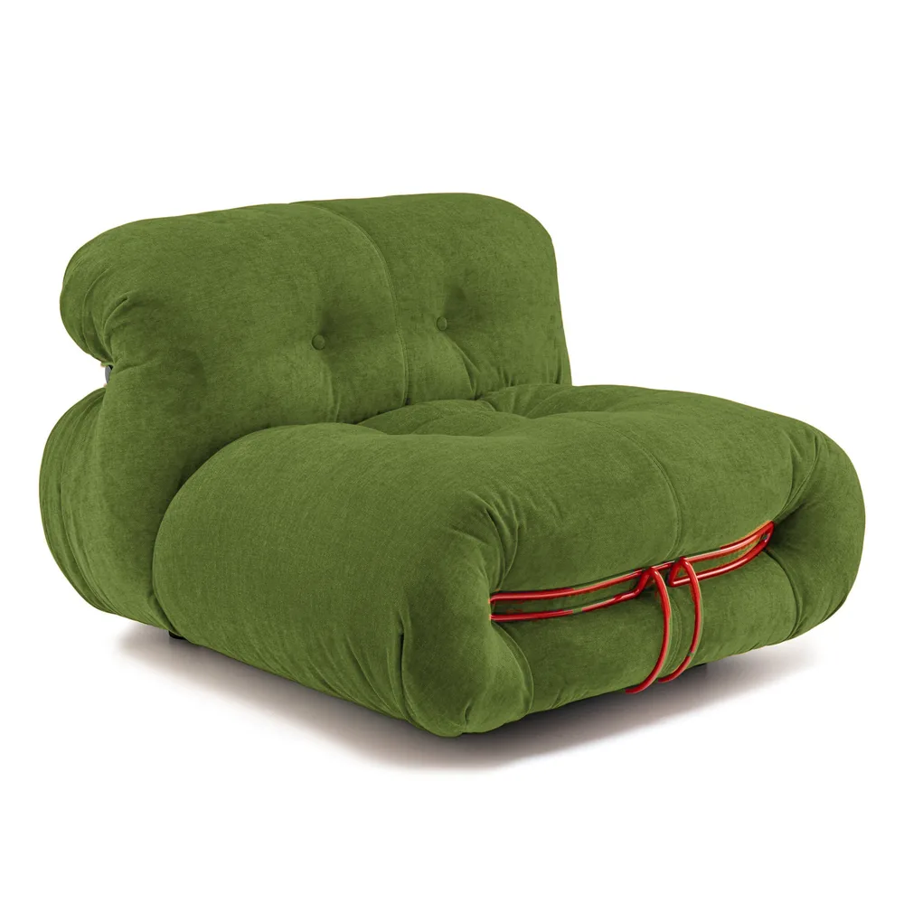 Soriana Style Armless Lounger in Olive Green