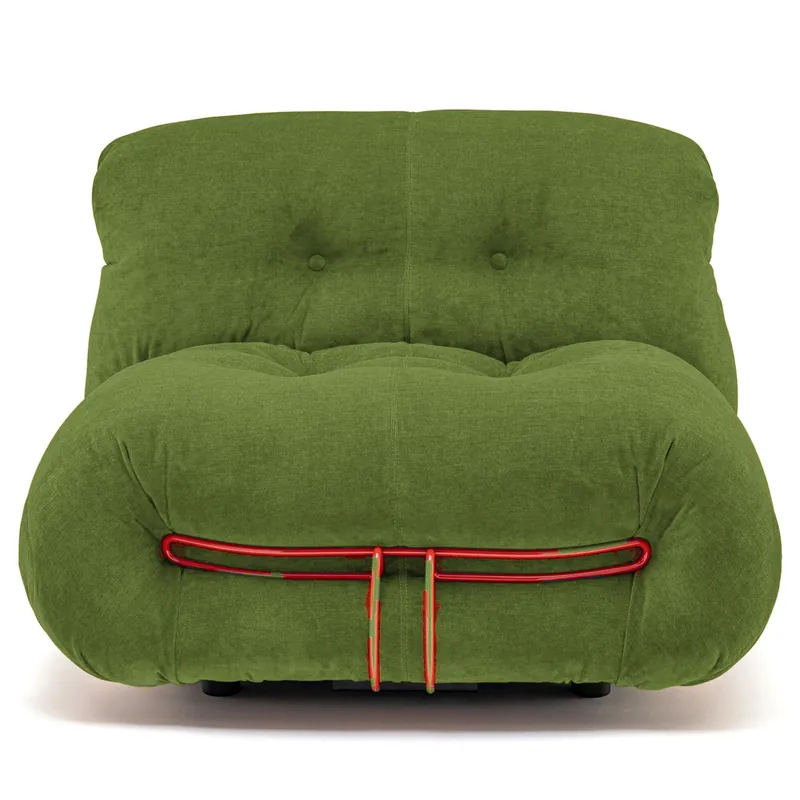 The Soriana style armless lounger in olive green, view 2