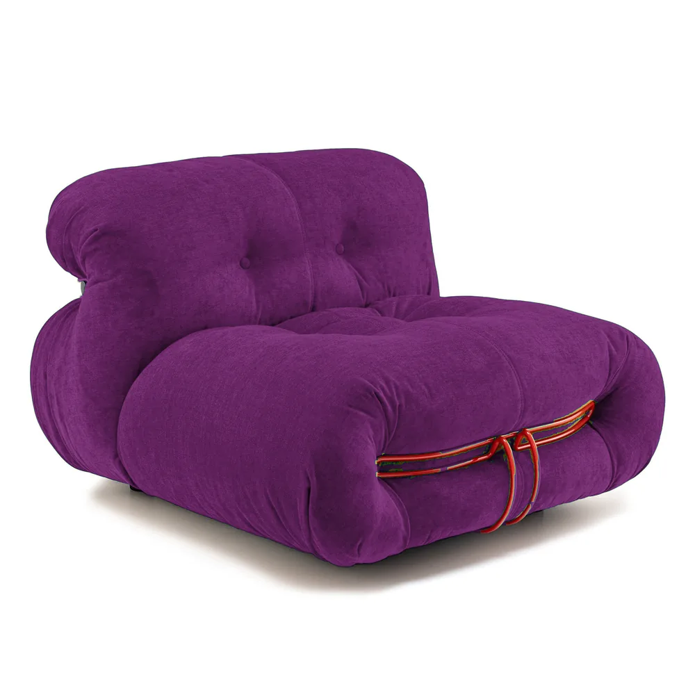Soriana Style Armless Lounger in Plum