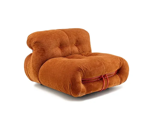 Soriana Style Armless Lounger in Rust Orange