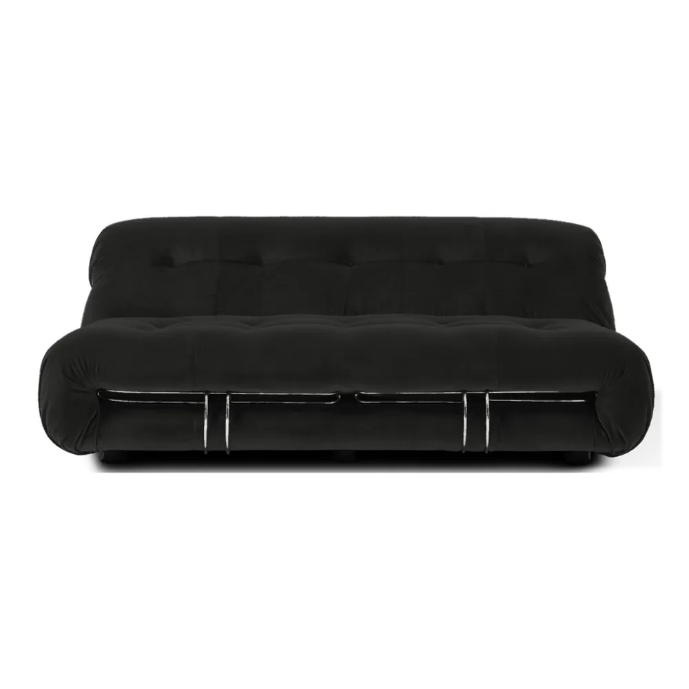 Soriana Style Two-Seater Sofa in Black