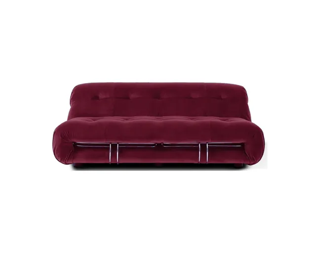 Soriana Style Two-Seater Sofa in Burgundy