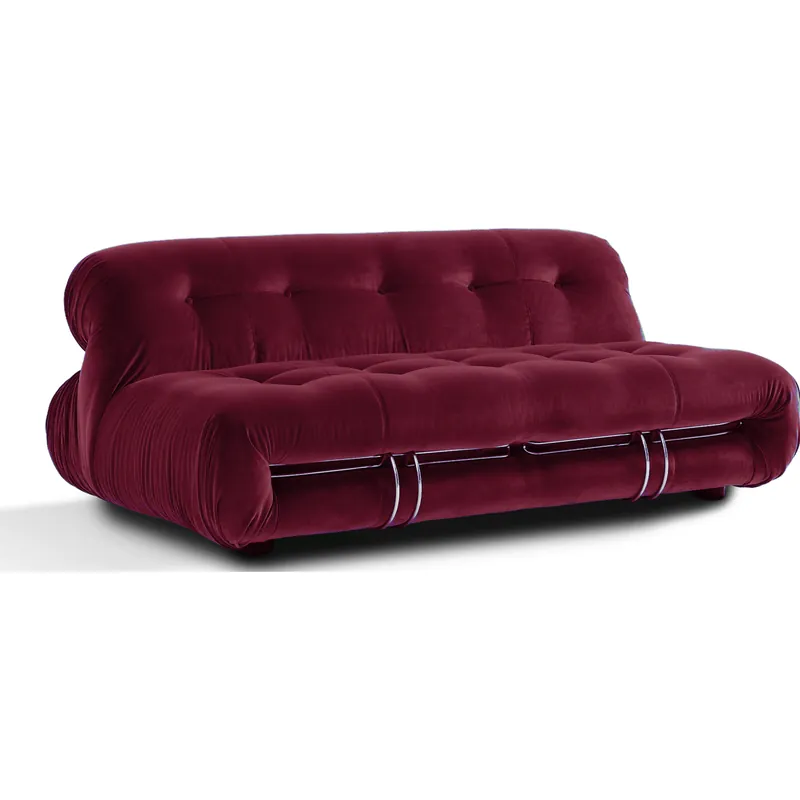 The Soriana style two-seater sofa in burgundy, view 2