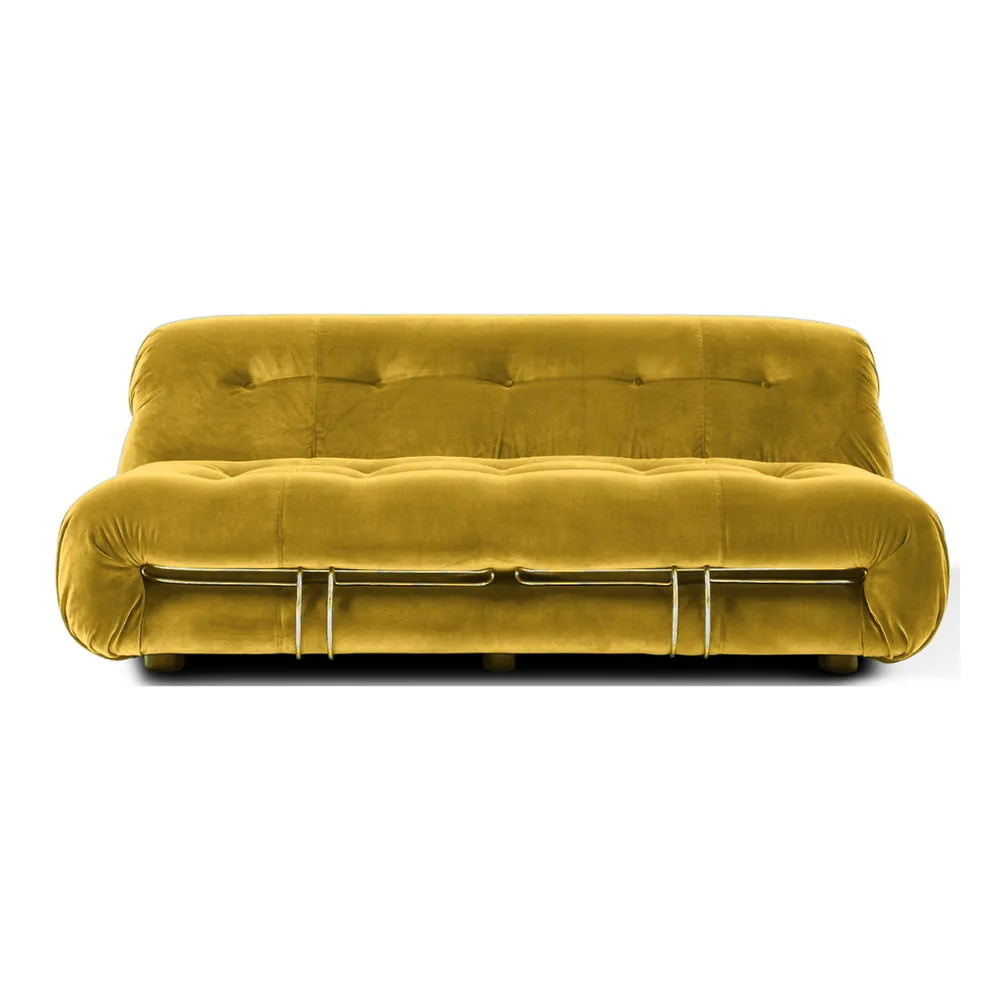 Soriana Style Two-Seater Sofa in Mustard