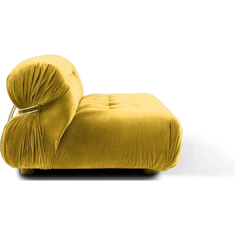 The Soriana style two-seater sofa in mustard, view 4