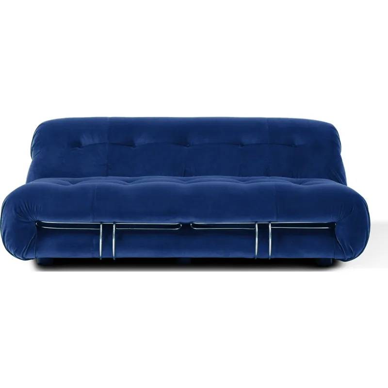The Soriana style two-seater sofa in midnight blue, view 3