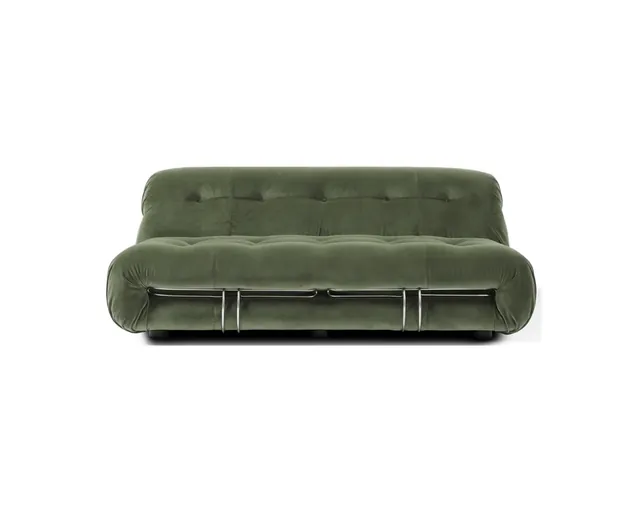 Soriana Style Two-Seater Sofa in Olive Green