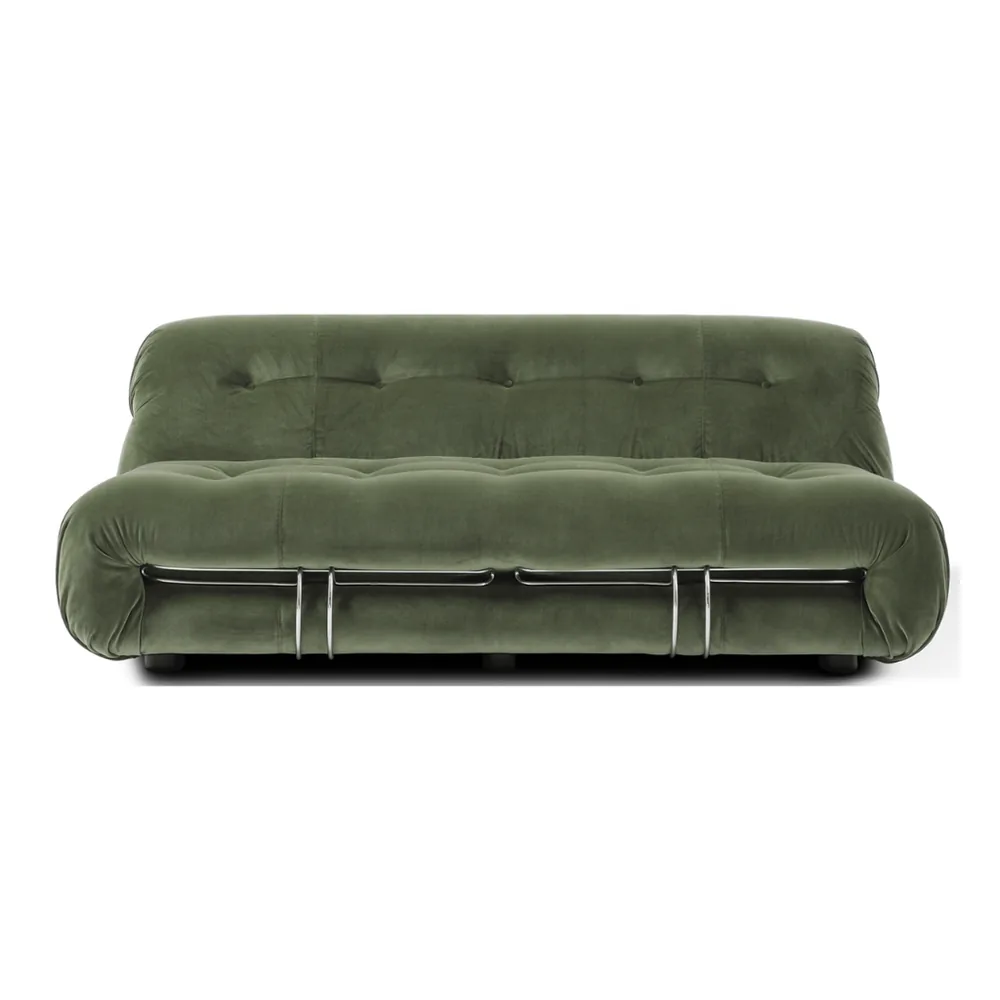 Soriana Style Two-Seater Sofa in Olive Green