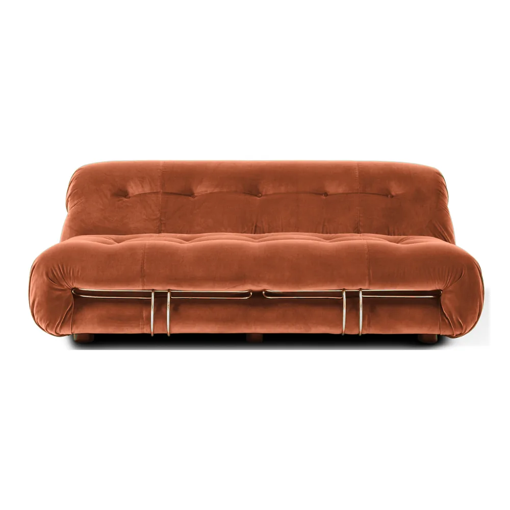 Soriana Style Two-Seater Sofa in Terracotta