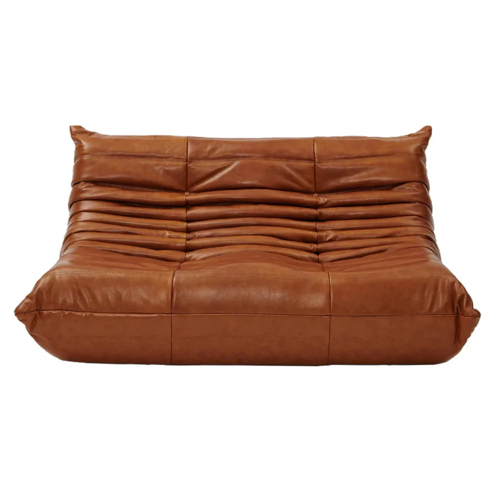 Togo Style 2-Seater Sofa in cognac
