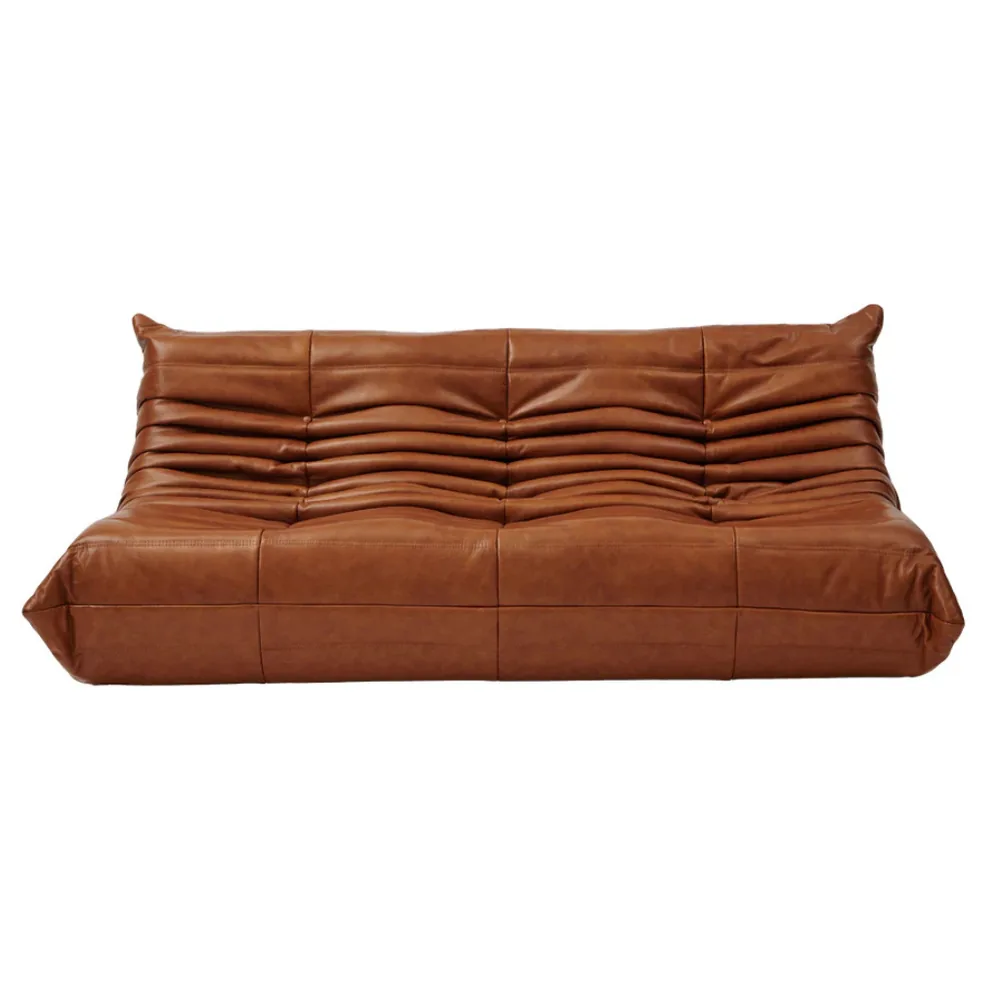 Togo Style 3-Seater Sofa in cognac