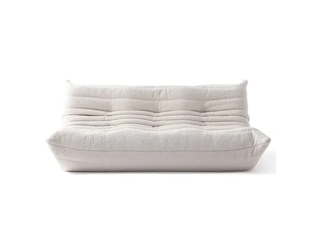 Togo Style Sofa in cream bouclé