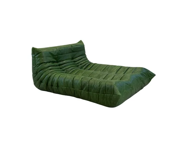 Togo Style Chaise Lounge in forest green