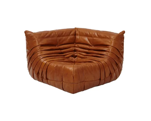 Togo Style Corner Chair in cognac