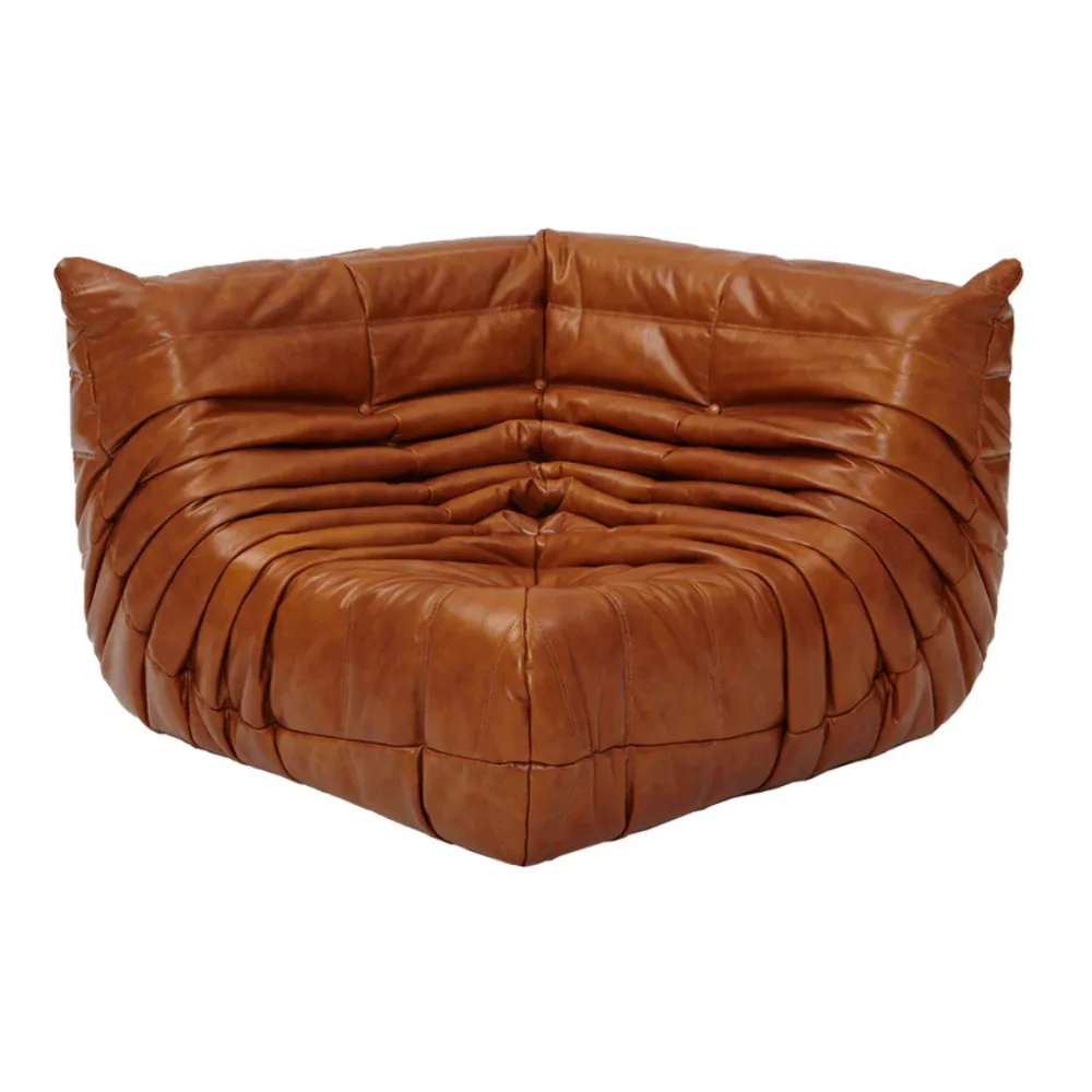 Togo Style Corner Chair in cognac