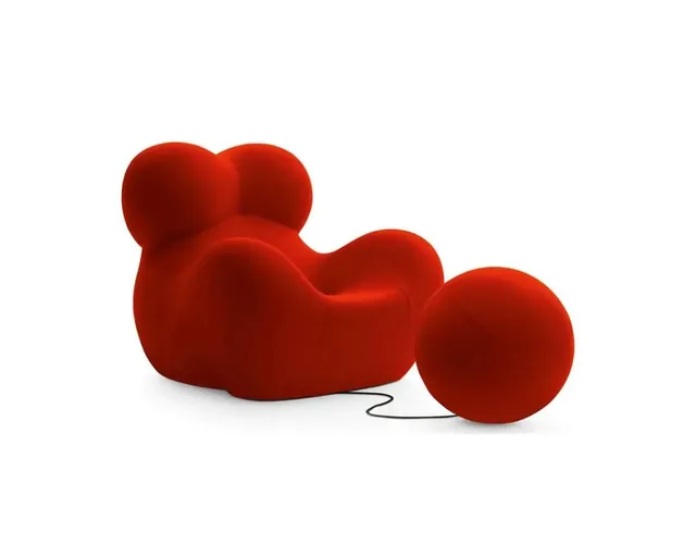 Up Style Armchair & Ottoman in Red